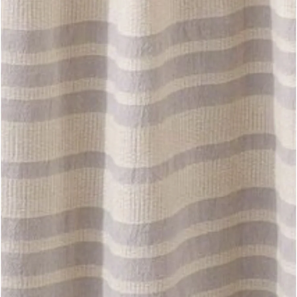 Organic Cotton Loom Weave Spa Bath Towel Gray Natural Stripe NEW Sensitive Skin